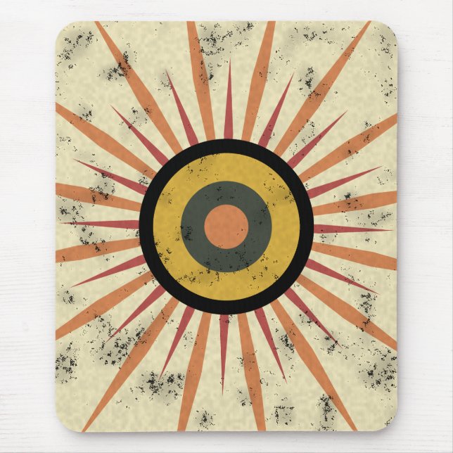 Retro Boho Sunburst Design Mouse Pad (Front)