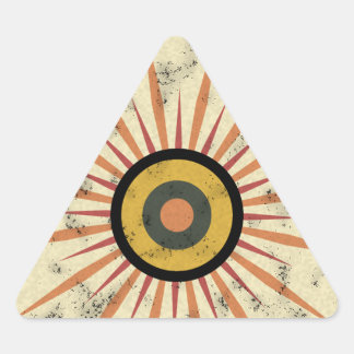 Retro Boho Sunburst Design Triangle Sticker