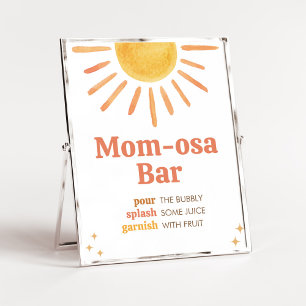 Retro Boho Sunshine Baby Shower Mom Osa Bar Poster