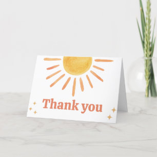 Retro Boho Sunshine Baby Shower Thank You Card