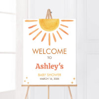 Retro Boho Sunshine Baby Shower Welcome