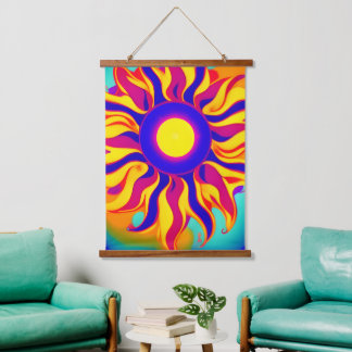 Retro Boho Tapestry Sunburst Hippie Vintage
