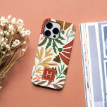Retro Boho Terracota Floral Simple Chic Monogram  iPhone 15 Pro Max Case<br><div class="desc">Retro Boho Terracota Floral Simple Chic Monogram iPhone 15 Pro Max Case. Perfect as a custom gift to a girl,  daughter,  your friend or officemate.</div>