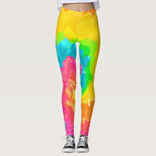 retro boho tie dye leggings