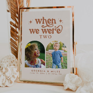Retro Boho When We Were Baby Photo Table Number