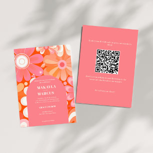 Retro Bold Arch QR Code Wedding Invitation