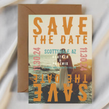 Retro Bold Bright Typography Photo Save the Date