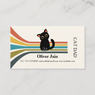 Retro Bold Business Card cat dad