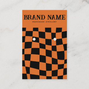 Retro Bold Earrings Display Card Halloween Orange