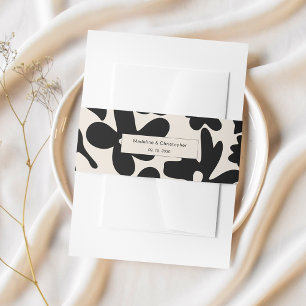 Retro Bold Floral Wedding Invitation Belly Band