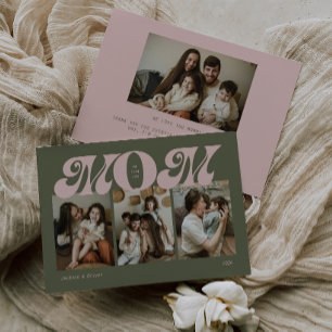 Retro Bold Mom 4 Photo Collage Mother's Day Card
