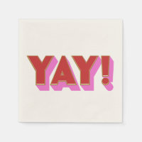 Retro Bold Red Pink YAY Congratulations Party