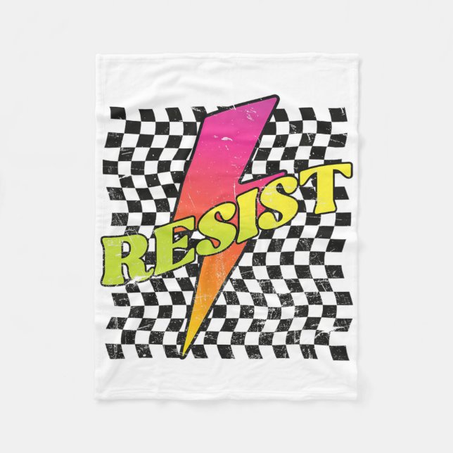 Retro Bold Resist  Fleece Blanket (Front)