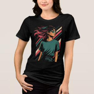 Retro Bold Streetwear Woman Graphic T-Shirt – Vint Tri-Blend Shirt