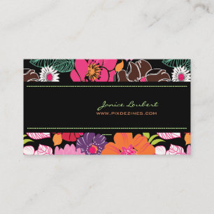 Retro bold tropical flowers/DIY background colour Business Card