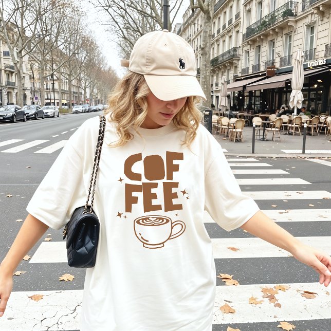 Retro Bold Typography Coffee Love Doodle T-Shirt (Creator Uploaded)