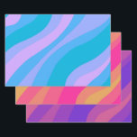 Retro Bold Wavy Stripes Colourful Modern Gift  Wrapping Paper Sheet<br><div class="desc">Hope you like this hand made paper variety pack.  Check out my shop for lots more colours and patterns and let me know if you'd like something customised.</div>