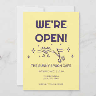 Retro Bold Were Open Grand Opening Invitation