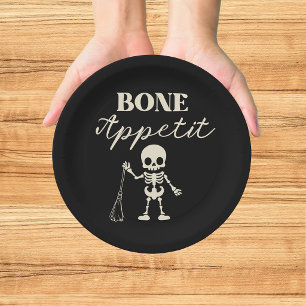  Retro Bone Appetite Spooky Halloween Paper Plate