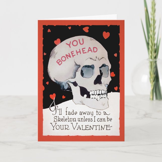 Retro Bonehead Valentine's Day Card (Front)