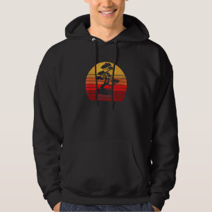 Retro Bonsai Vintage Japanese Sunset Bonsai Natur Hoodie