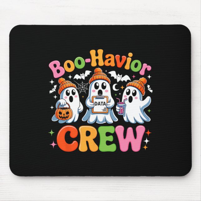 Retro Boo-havior Crew Behaviour Analyst Halloween  Mouse Pad (Front)