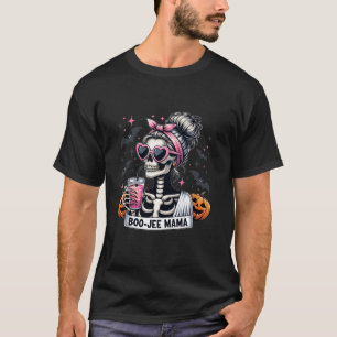 Retro Boo jee Mama Moms Funny Skeleton Coffee Hall T-Shirt