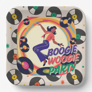 Retro Boogie Woogie Party Paper Plate
