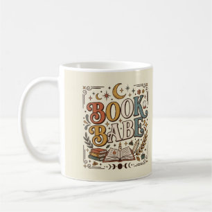 Retro Book Babe Mystical Celestial Witchy Bookish Coffee Mug