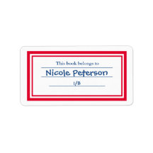 retro book labels teacher