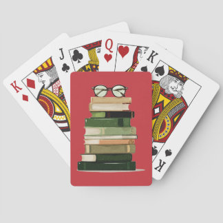Retro Book Lover Playing Cards