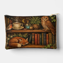 Retro book lover woodland animals