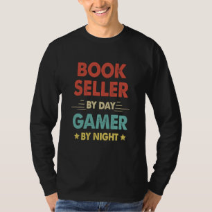 Retro Book Seller By Day Gamer By Night T-Shirt