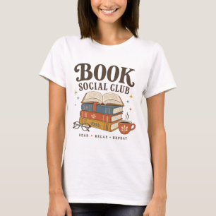 Retro Book Social Club Book Lover Reader T-Shirt