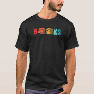 Retro Books Reading Bookworm Library Literature Ed T-Shirt