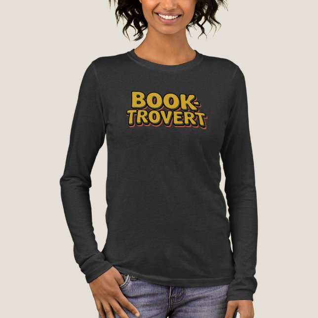 Retro Booktrovert Funny Reading Pun Tri-Blend Shirt (Front)