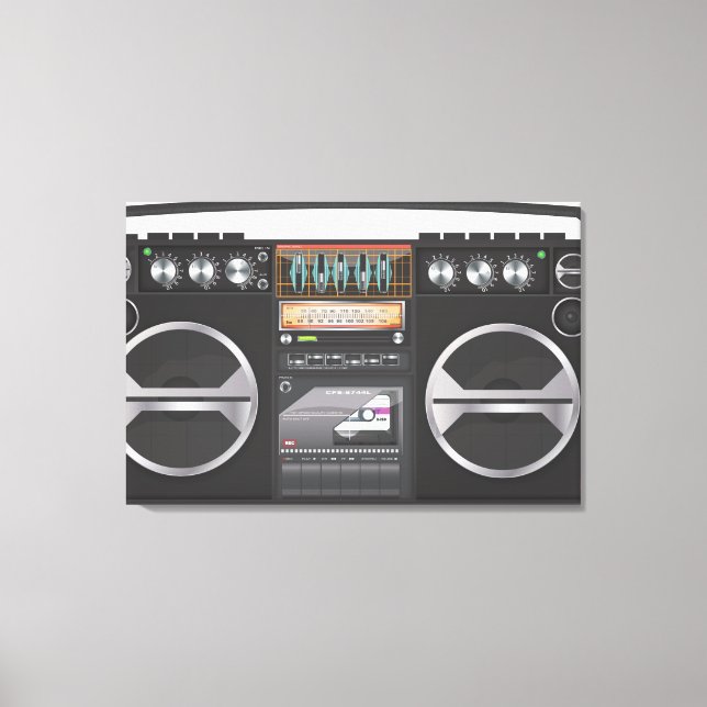 Retro Boombox Ghetto Blaster Canvas Print (Front)