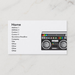 retro boombox ghetto blaster graphic business card