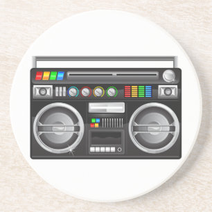 retro boombox ghetto blaster graphic coaster