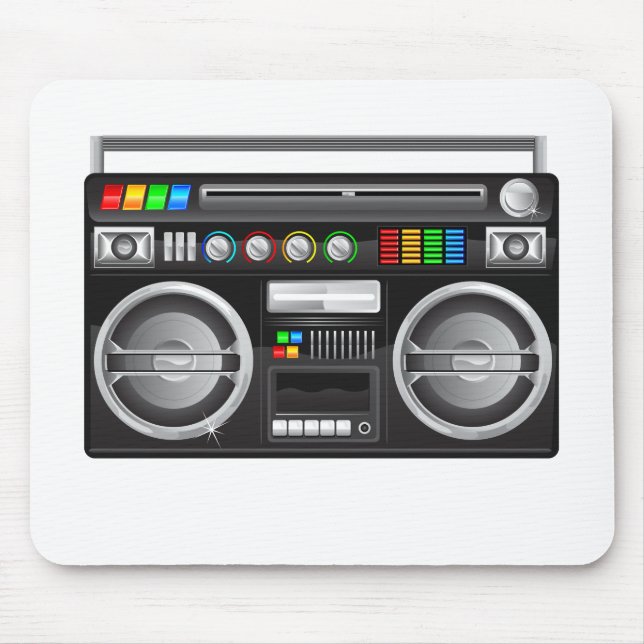 retro boombox ghetto blaster graphic mouse pad (Front)