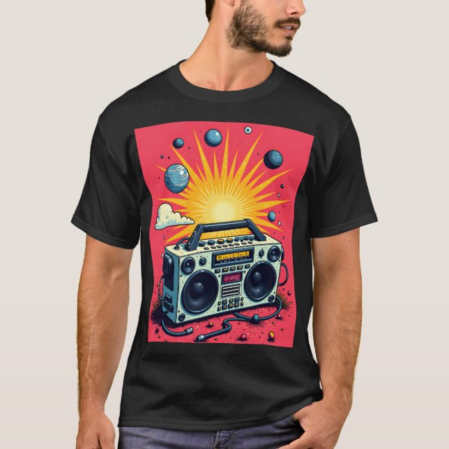 Retro Boombox  T-Shirt (Front)