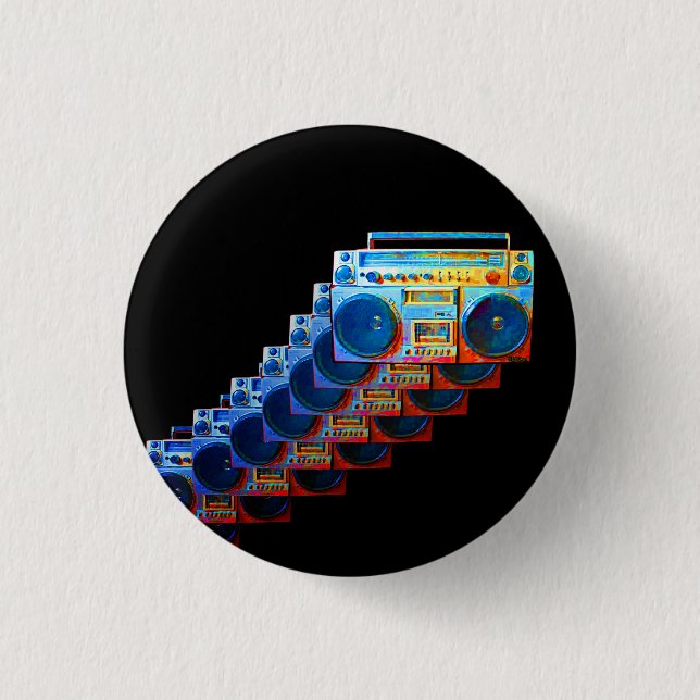 Retro Boomboxes Button (Front)