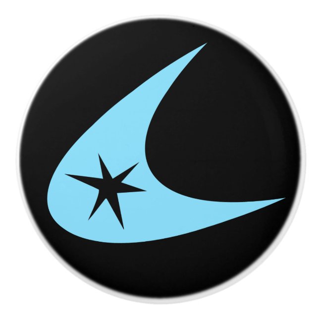 Retro Boomerang Ceramic Knob (Front)