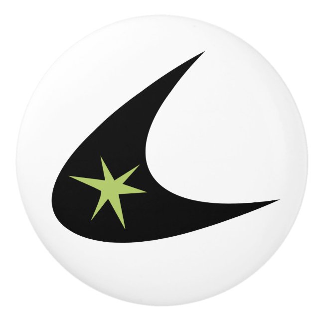 Retro Boomerang Ceramic Knob (Front)