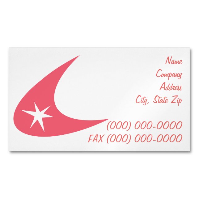 Retro Boomerang Magnetic Business Card (Front)