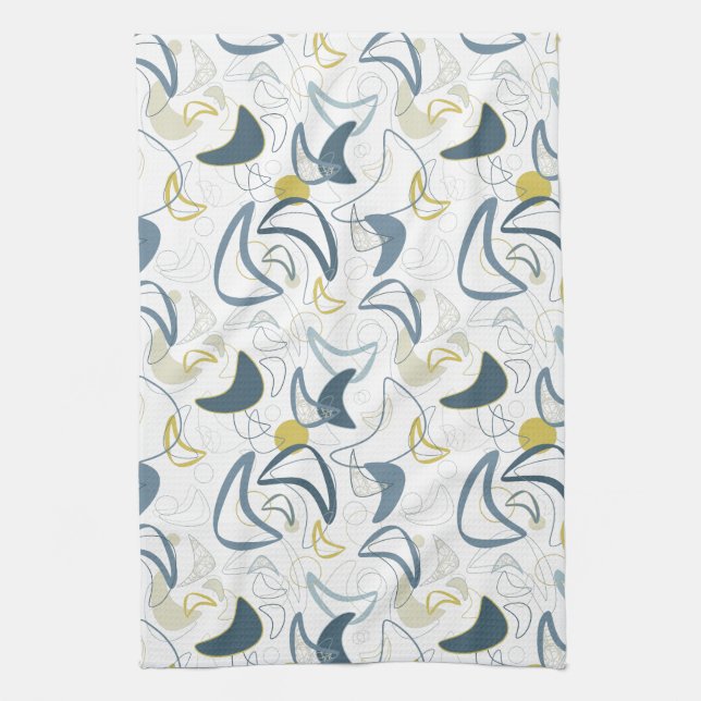 Retro Boomerang! Tea Towel (Vertical)
