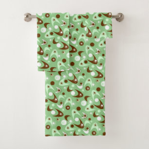 Retro Boomerangs Bath Towel Set