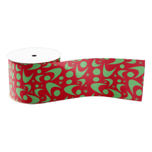 Retro Boomerangs Grosgrain Ribbon