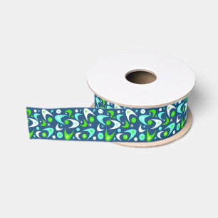 Retro Boomerangs Grosgrain Ribbon