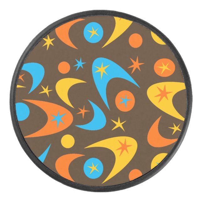 Retro Boomerangs Hockey Puck (Front)